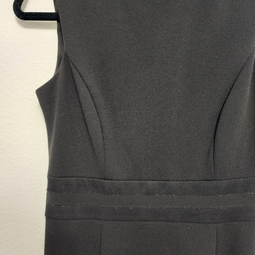 Calvin Klein A-Line Mesh Stripe Black Dress Size 4 - Picture 4 of 10
